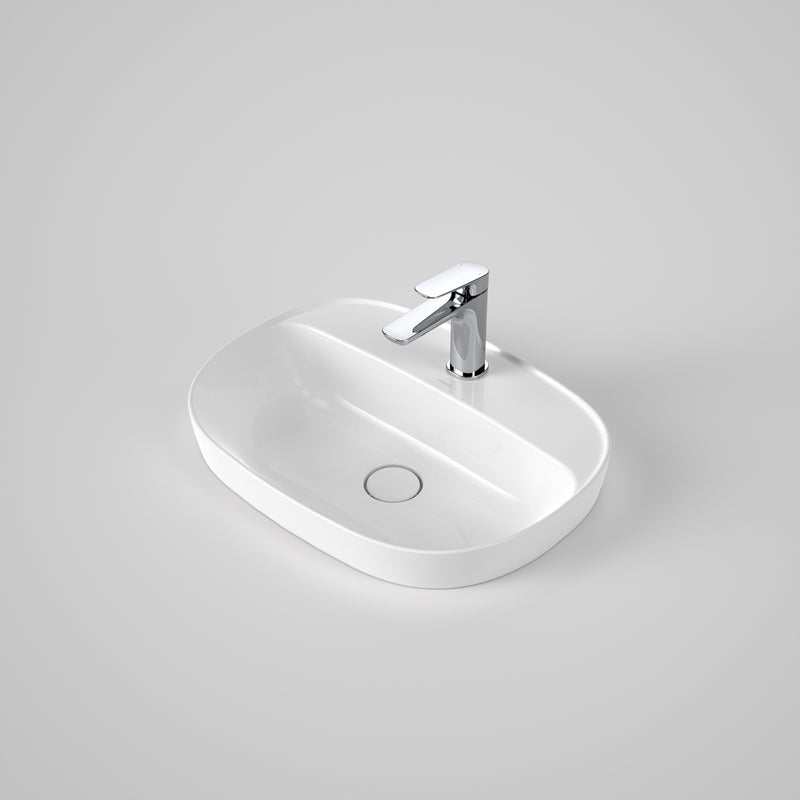 Caroma Contura II 530mm Inset Basin with Tap Landing (1 Tap Hole) White - Sydney Home Centre