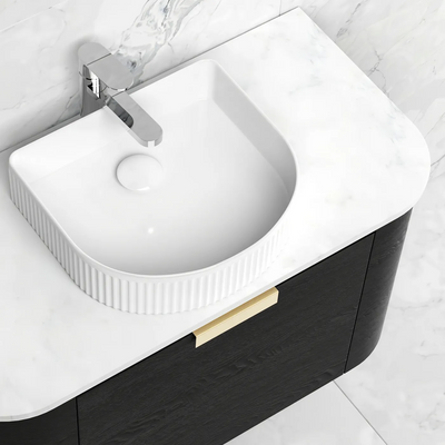 Otti Bondi 750mm Curve Vanity Black Oak (Cabinet Only) - Sydney Home Centre