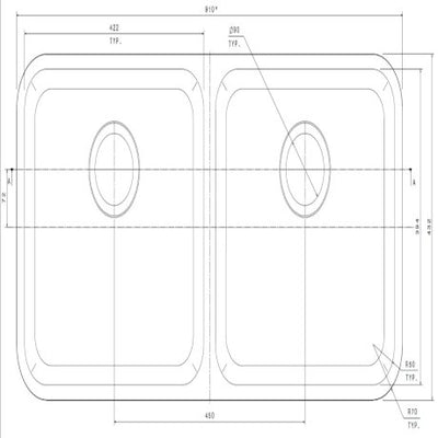 Caroma Luna Double Bowl O/M & U/M Sink Stailess Steel - Sydney Home Centre