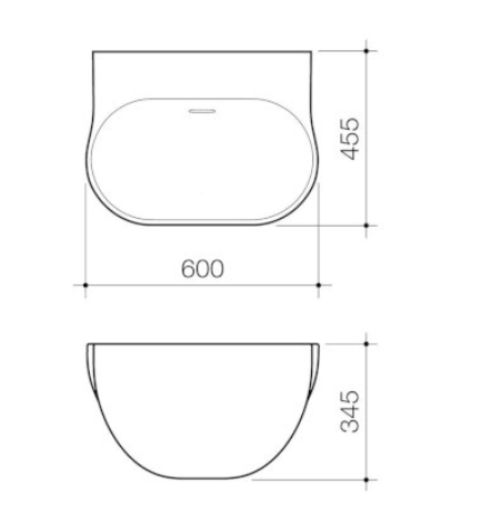 Caroma Clinic 600 Wall Basin 1 Tap Hole White - Sydney Home Centre