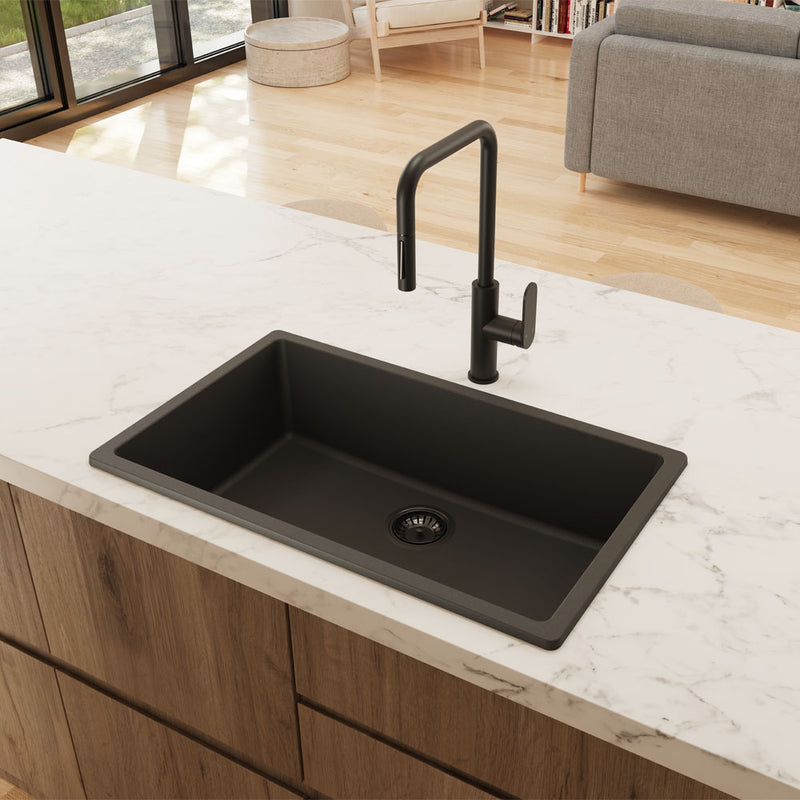 Fienza Kuro Granite 53L Single Bowl Kitchen Sink