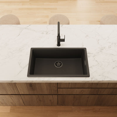 Fienza Kuro Granite 53L Single Bowl Kitchen Sink