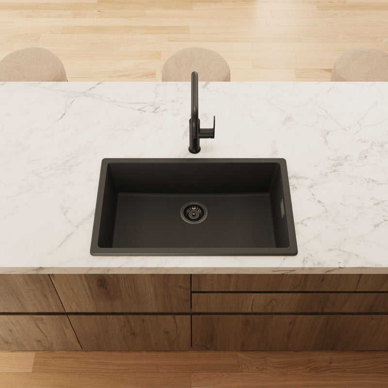 Fienza Kuro Granite 53L Single Bowl Kitchen Sink