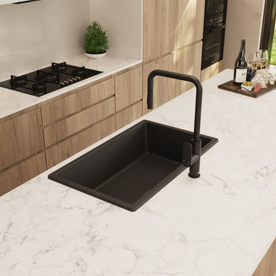 Fienza Kuro Granite 53L Single Bowl Kitchen Sink