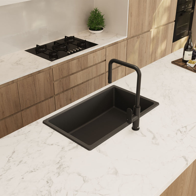 Fienza Kuro Granite 53L Single Bowl Kitchen Sink