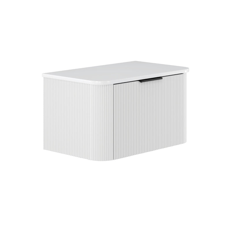 Fienza Minka Curved Satin White 750mm Wall Hung Cabinet - Sydney Home Centre