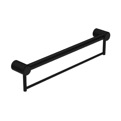 Nero Mecca Care 32mm Grab Rail With Towel Holder 600mm Matte Black - Sydney Home Centre