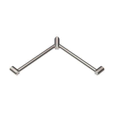 Nero Mecca Care 32mm Wrap Around Corner Grab Rail 600X600mm Brushed Nickel - Sydney Home Centre