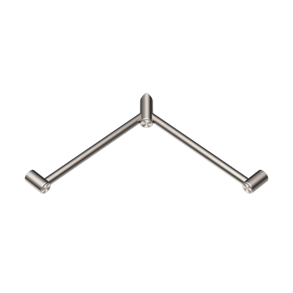 Nero Mecca Care 32mm Wrap Around Corner Grab Rail 600X600mm Brushed Nickel - Sydney Home Centre