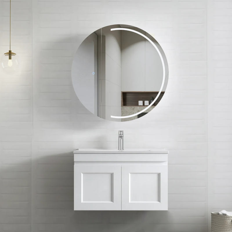 Otti Hampton Mark II 750mm Wall Hung Vanity White Satin (Cabinet Only) - Sydney Home Centre