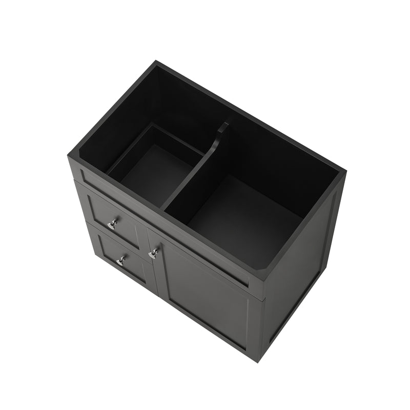 Ceto Harrington 750mm Left Hand Drawer Freestanding Vanity Matte Black (Quartz Stone Top) - Sydney Home Centre