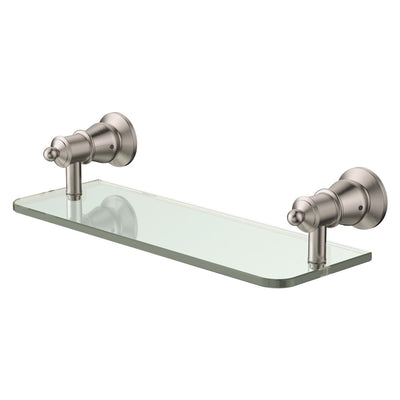 Fienza Lillian Glass Shelf PVD Brushed Nickel