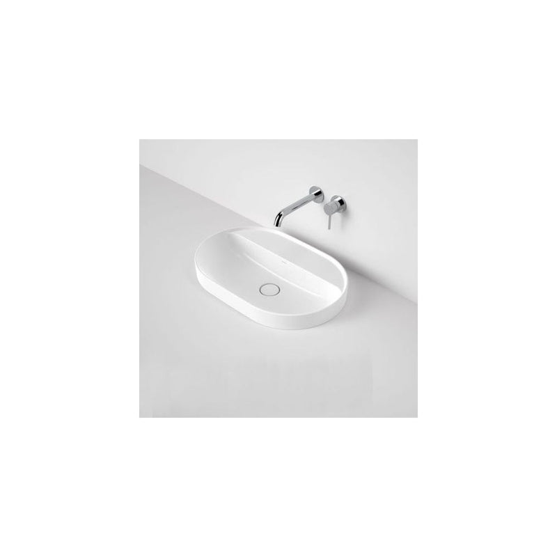 Caroma Liano II 600mm Pill Inset Basin with Tap Landing (0 Tap Hole) White - Sydney Home Centre