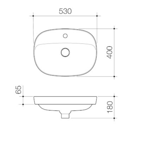 Caroma Contura II 530mm Inset Basin with Tap Landing (1 Tap Hole) Matte Clay - Sydney Home Centre