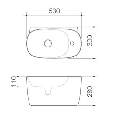 Caroma Contura II 530mm Hand Wall Basin (1 Tap Hole) White - Sydney Home Centre