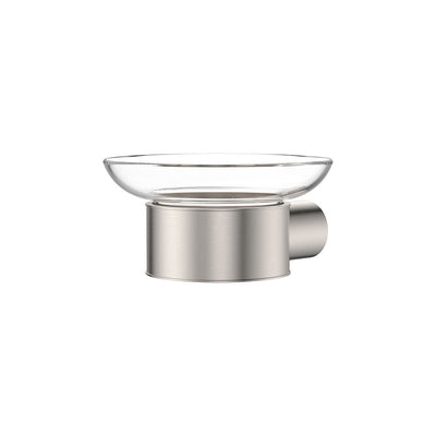 Fienza Empire Slim Glass Soap Dish Brushed Nickel