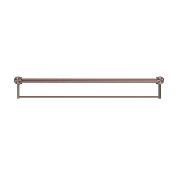 Nero Mecca Care 32mm Grab Rail With Towel Holder 900mm Brushed Bronze - Sydney Home Centre