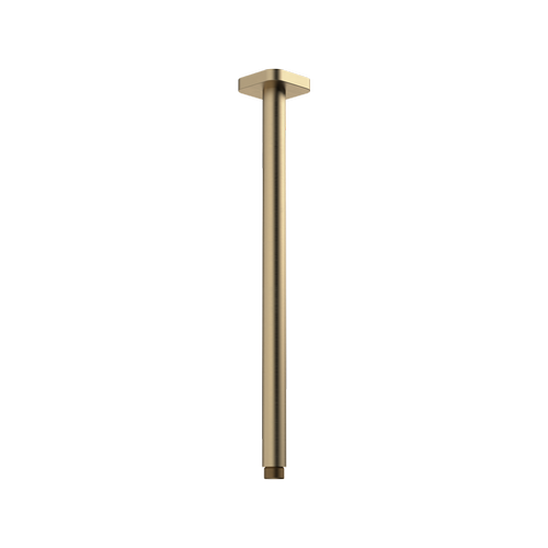 Caroma Luna Straight Arm Square Flange 410mm Brushed Brass - Sydney Home Centre