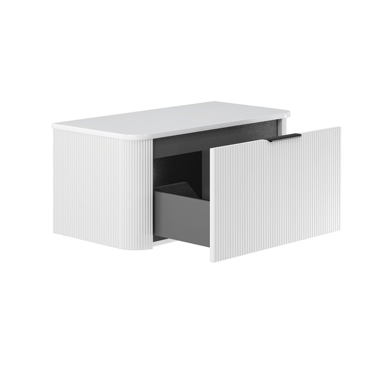 Fienza Minka Curved Satin White 900mm Wall Hung Cabinet - Sydney Home Centre