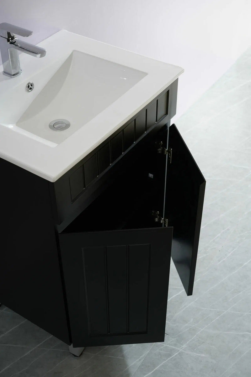 Ceto Acacia 600mm Freestanding Vanity Matte Black (Cabinet Only) - Sydney Home Centre