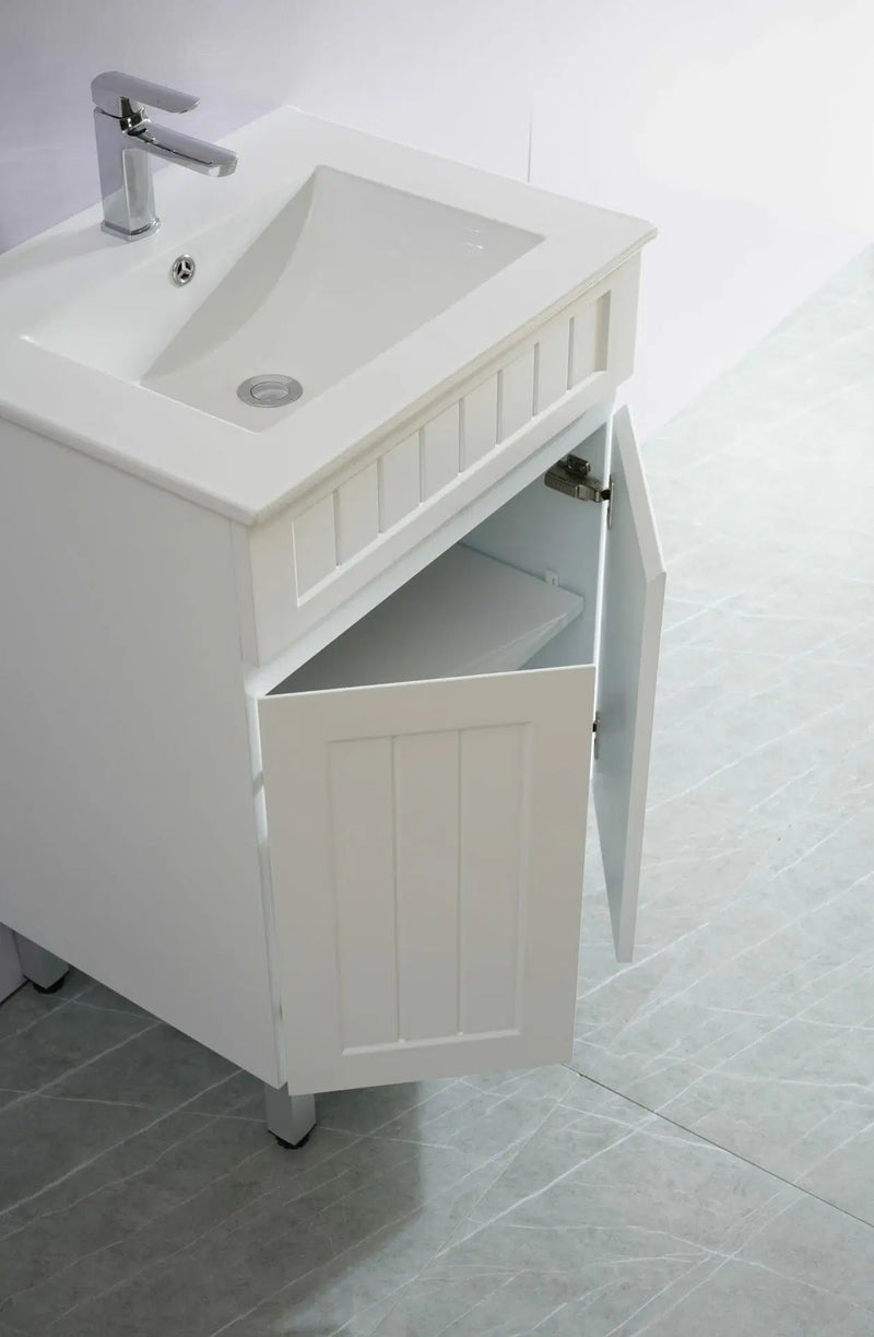 Ceto Acacia 600mm Freestanding Vanity Matte White (Cabinet Only) - Sydney Home Centre