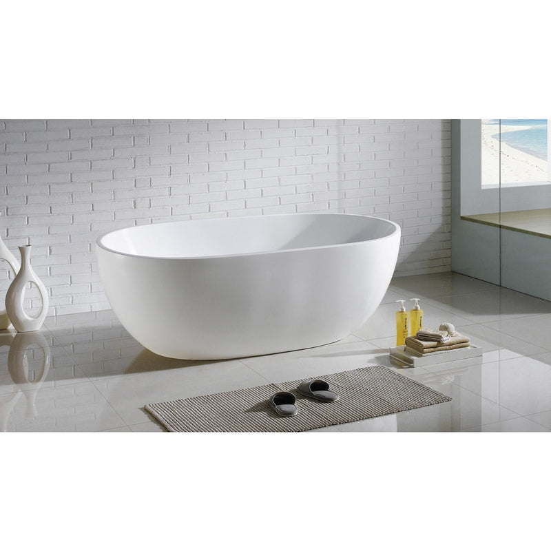 Poseidon Olivia Free Standing 1530mm Gloss White Bathtub - Sydney Home Centre