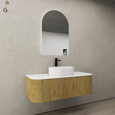 Ceto Bronte 1200mm Wall Hung Vanity Prime Oak (Quartz Stone Top) - Sydney Home Centre