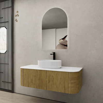 Ceto Bronte 1200mm Wall Hung Vanity Prime Oak (Marble Stone Top) - Sydney Home Centre