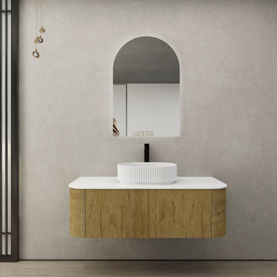 Ceto Bronte 1200mm Wall Hung Vanity Prime Oak (Quartz Stone Top) - Sydney Home Centre