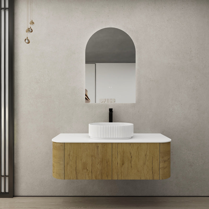 Ceto Bronte 1200mm Wall Hung Vanity Prime Oak (Marble Stone Top) - Sydney Home Centre