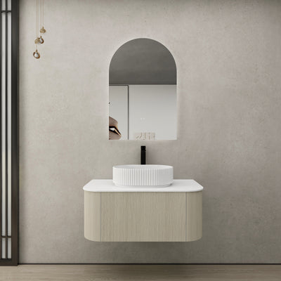 Ceto Bronte 900mm Wall Hung Vanity Coastal Oak (Marble Stone Top) - Sydney Home Centre