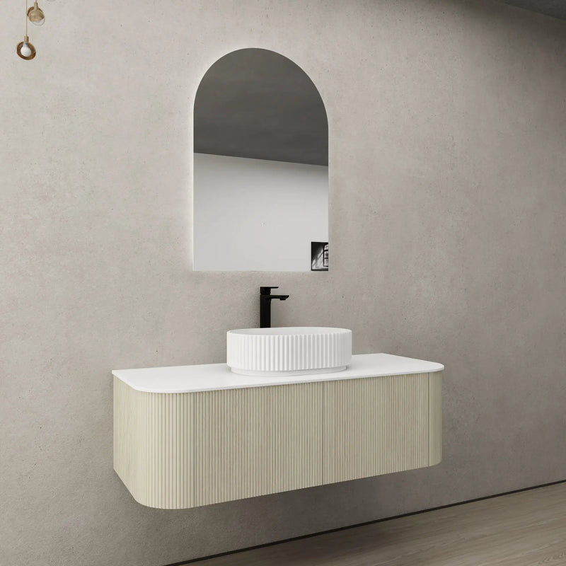 Ceto Bronte 1200mm Wall Hung Vanity Coastal Oak (Quartz Stone Top) - Sydney Home Centre