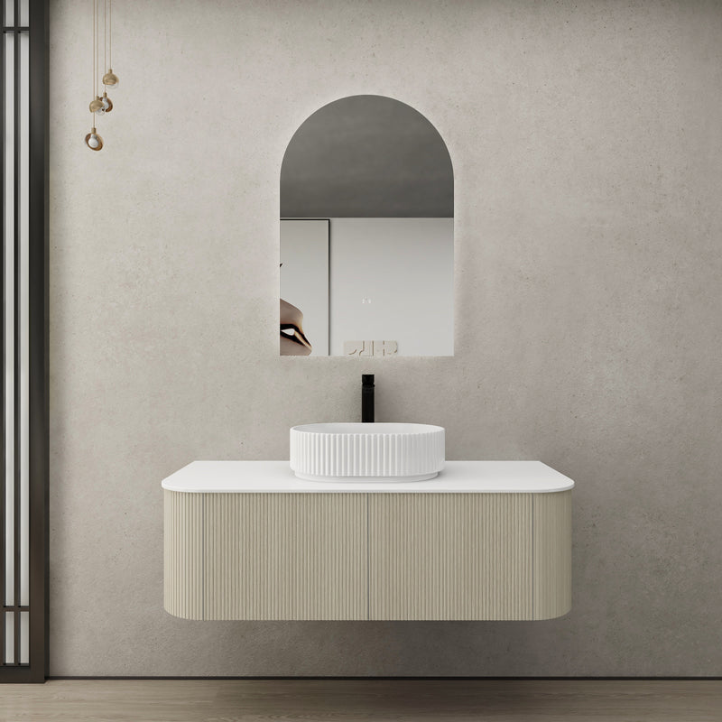 Ceto Bronte 1200mm Wall Hung Vanity Coastal Oak (Quartz Stone Top) - Sydney Home Centre