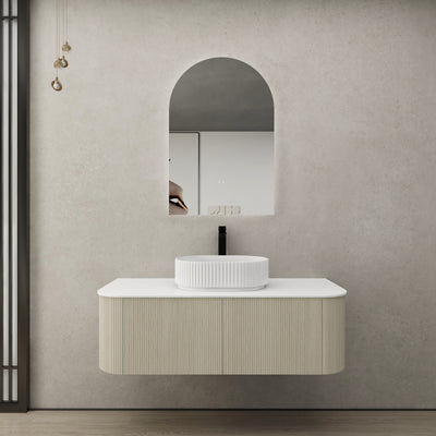 Ceto Bronte 1200mm Wall Hung Vanity Coastal Oak (Marble Stone Top) - Sydney Home Centre