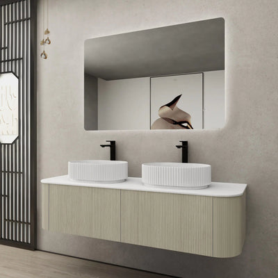 Ceto Bronte 1500mm Double Bowl Wall Hung Vanity Coastal Oak (Cabinet Only) - Sydney Home Centre