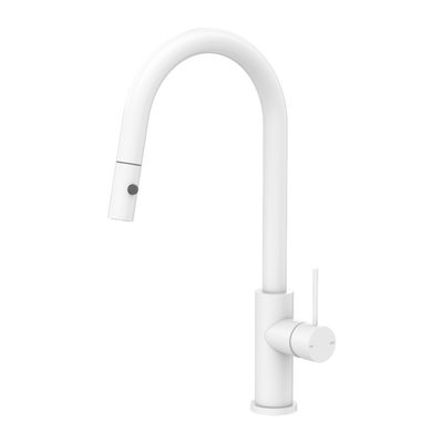 Nero Mecca Pull Out Sink Mixer With Vegie Spray Function Matte White - Sydney Home Centre