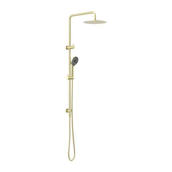 Nero Round Projet Twin Shower Brushed Gold - Sydney Home Centre