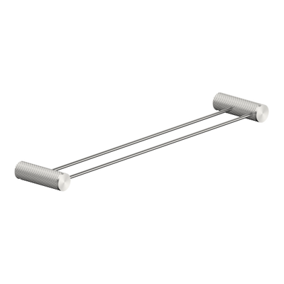 Nero Opal Double Towel Rail 600mm Brushed Nickel - Sydney Home Centre