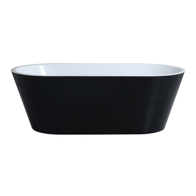 Poseidon Ovia Free Standing 1500mm Gloss Black And White Bathtub - Sydney Home Centre