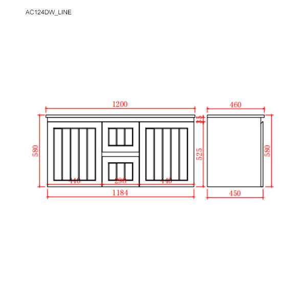 Ceto Acacia 1200mm Middle Drawer Double Bowl Wall Hung Vanity Matte White (Quartz Stone Top) - Sydney Home Centre