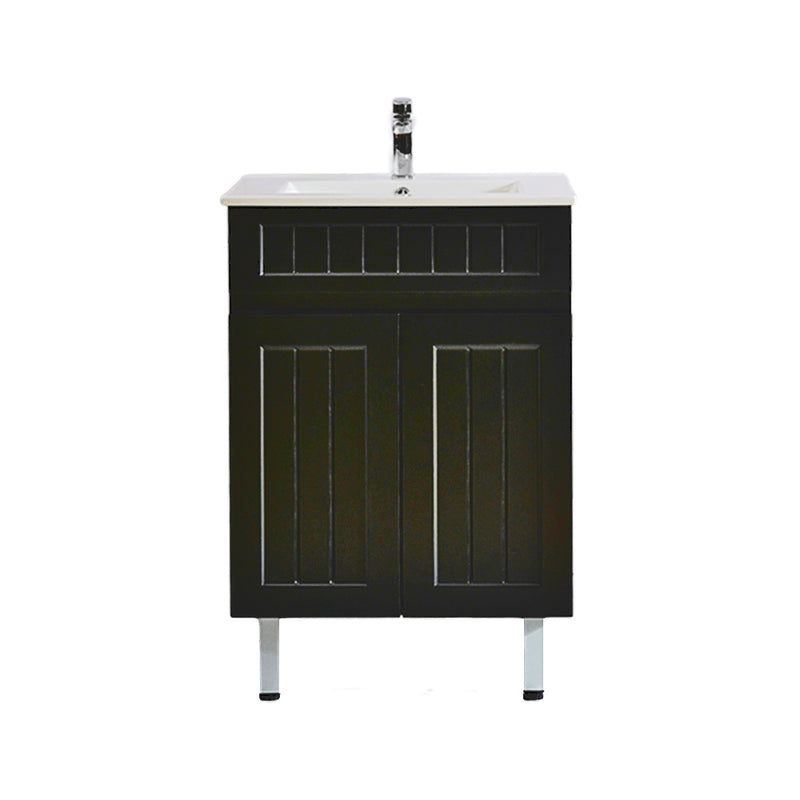 Ceto Acacia 600mm Freestanding Vanity Matte Black (Cabinet Only) - Sydney Home Centre