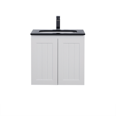 Ceto Acacia 600mm Wall Hung Vanity Matte White (Quartz Stone Top) - Sydney Home Centre