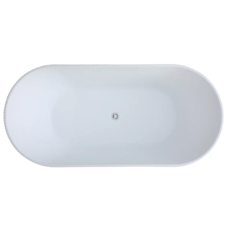 Ceto Ally Groove Oval 1500mm Free Standing No Overflow Bathtub Gloss White - Sydney Home Centre