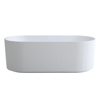 Ceto Ally Groove Oval 1700mm Free Standing No Overflow Bathtub Gloss White - Sydney Home Centre