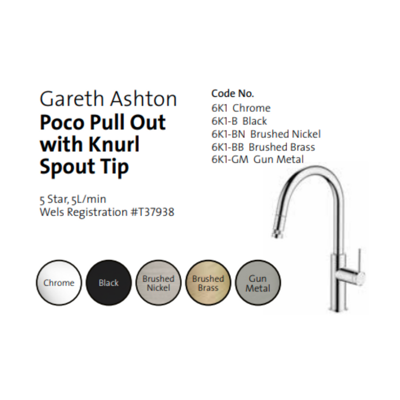 Gareth Ashton Poco Pull Out Kitchen Mixer Gun Metal