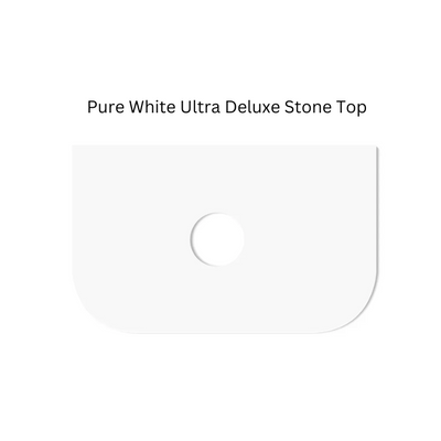 Otti Bondi 750mm Curve Vanity White Fluted (Ultra Deluxe Stone Top) - Sydney Home Centre