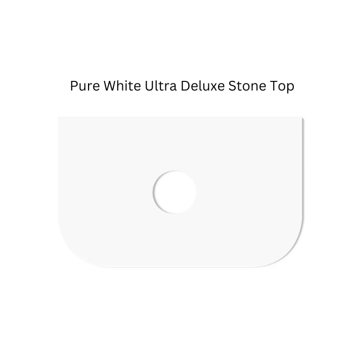 Otti Bondi 750mm Curve Vanity White Fluted (Ultra Deluxe Stone Top) - Sydney Home Centre