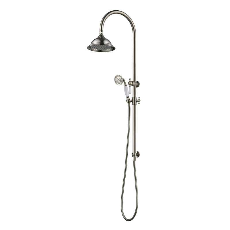 MN Bordeaux Twin Rail Shower Brushed Nickel