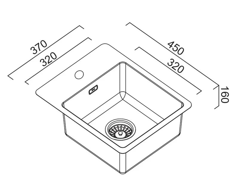 Abey BS2 Bar Sink With Tap Landing Black Pearl