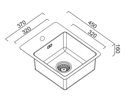 Abey BS2 Bar Sink With Tap Landing Eureka Gold